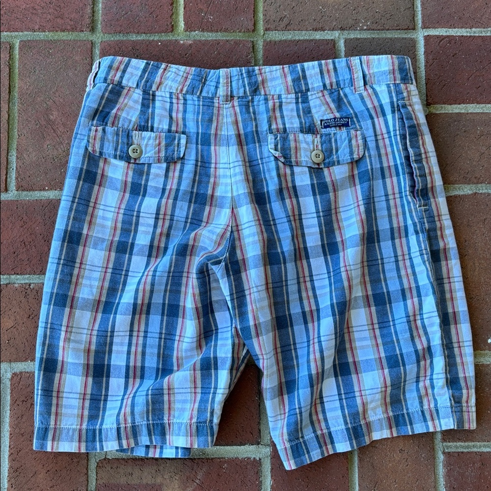 Polo by Ralph Lauren Co Sz 8 Womens Vintage Madras Blue Plaid Shorts - Picture 6 of 6